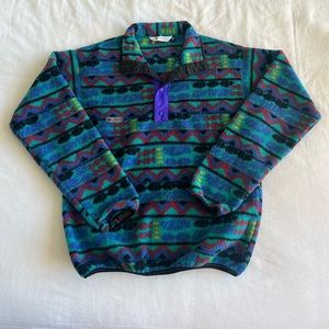 ✨COLUMBIA VIBRANT PATTERNED 1/4 SNAP PULLOVER